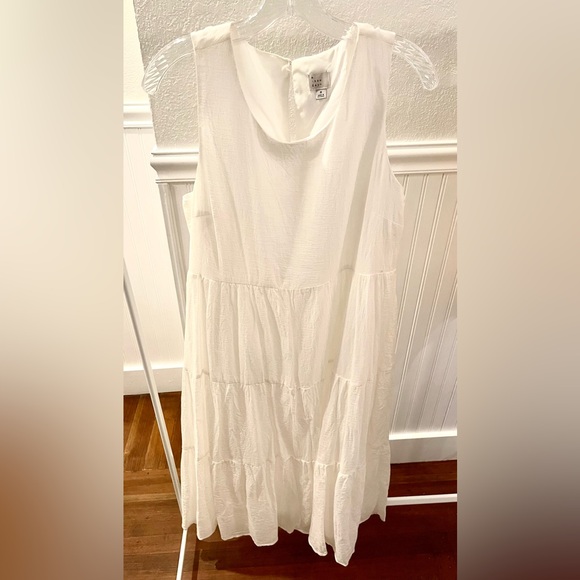 A New Day - white cotton, sleeveless, tiered maxi dress - size medium - Picture 1 of 11